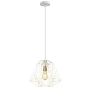 MARTE Pendant Lamp Light Interior ES 72W White Iron Cage Antique Brass OD395x H350mm