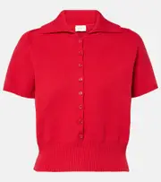 [Magda Butrym] Magda Butrym Cropped cotton-blend sweater AU 14 red