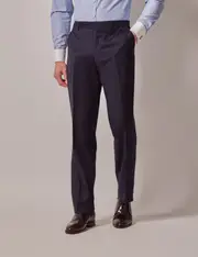 Hawes & Curtis Navy Twill Wool Tailored Fit Suit Trousers Size: 32" (EU 48)