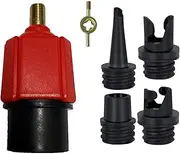 Inflatable Boat SUP Air Pump Adaptor,Air Valve Converter Multifunction SUP Air Valve Adapter with 4 Air Valve Nozzles,for Inflatable Bed Stand Up Paddle Board,Kayak Dinghy, Inflatable Boat Sup