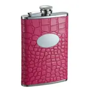 Visol VF2090 Visol Arojo Hot Pink Leatherette Liquor Flask - 8 oz