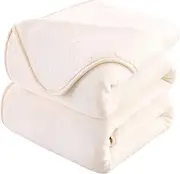 HOZY Fleece Blanket Throw Luxury Super Soft Warm Fuzzy Microplush Lightweight Hypoallergenic 350GSM Blankets for Bed Couch Sofa (Throw,Ivory)