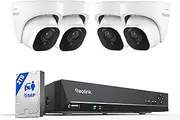[REOLINK] 8CH 5MP PoE Home Security Camera System, 4 Wired 5MP Outdoor PoE IP Cameras, 4K 5MP 8 Channel NVR Security System w/ 2TB HDD for 24/7 Recording, RLK8-520D4