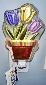 New Tulips Glass FUSION Nightlight 2010 Lori Siebert for Silvestri by DEMDACO