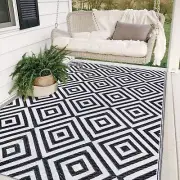 Reversible Mats for Outdoor Patio, Plastic Straw Modern Area Rug, Floor Mat f...