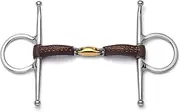 Cavalon Full Cheek Lozenge Leather Covered Snaffle Bit