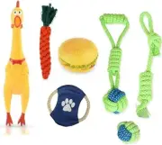 Dog Toys for Chewers Aggressive Puppy Teething Chew Rope Treats Toys Fun 7 Pack