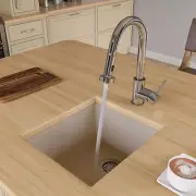 ALFI brand AB1720UM 17" Undermount Rectangular Granite Kitchen Prep Sink