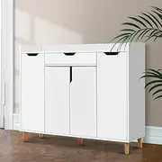 Artiss Shoe Rack Shoe Cabinet 26 Pairs Wooden Storage Organiser Cabinets Drawers Cupboard Organizer Display Case Home Decor Indoor Outdoor Bedroom Hallway Furniture, Adjustable Shelves White