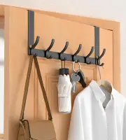 Over The Door Hooks Hanger with Extended Arms, Fit 1 3/8" Door, Tool-Free Ass...