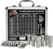 S&F STEAD & FAST Annular Cutter Set 13 Pcs by, Cutting Depth 1 Cutting Diameter 7/16 to 1-1/16 for Magnetic Drill Press, with 2 Pilot Pins