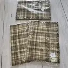 New PARK DESIGNS Set Of Two Placemats & Table Runner Green Tan Plaid Made In USA