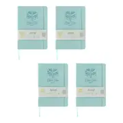 4x Spirax Platinum Inspo A5 70gsm Ruled Paper Linen-Look Journal 160 Page Green