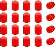 Sylvil 20 PCS Tire Valve Caps, Plastic Car Tyre Valve Cap with O Rubber Seal Ring, Airtight Seal Wheel Stem Covers, Universal Stem Covers for Car Truck SUV Bike, Car Accessories (Red)