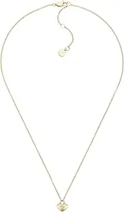 FOSSIL(フォッシル) (FOSAW) Fossil JF04881SET Women's Gold Tone Stainless Steel Heart Necklace & Earrings Gift Set, ワンサイズ, Stainless Steel, No Gemstone