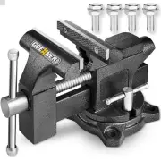 Bench Vise, 4-1/2" Vice for Workbench, Utility Combination Pipe Home Vise wit...