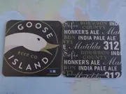 Beer Bar Coaster ~*~ GOOSE ISLAND Brewing Matilda, 312, Bourbon County Stout,IPA