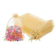 100 Pcs Black Organza Bags 4 x 6 Inch Mesh Gift Bags with Drawstring for Gift