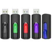 Mixed Color 5 Pack 64GB USB 2.0 Flash Drives Retractable Memory USB Data Storage
