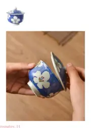 160ml Hand Painted Flowers High Footed Tea Tureen Bowl Tea Set Tea Household