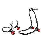 Warrior Motorcycle 4 Wheel Racing Head Paddock Stand & Rear Paddock Stand Bundle