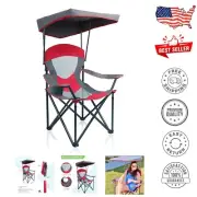 Durable Alloy Steel Folding Chair with Canopy - Perfect for Camping Adventures