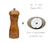 5 8 10 Inch Salt and Pepper Mill Solid Wood Spice Grain Grinder with Adjustable Ceramic Grinding core Kitchen Tools Mills-Light Grey