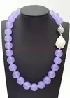 New Natural 10/12/14mm Lavender Jade White Baroque Pearl Gems Necklace 16-28in