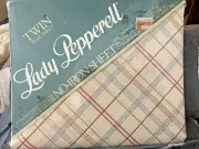 NOS Lady Pepperell Sheet No Iron Twin Size Flat Brent Plaid Vintage