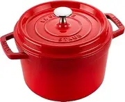 Staub 40508-900 Grand Cocotte Round Cherry 7.9 inches (20 cm), Large, Double-Handed, Enameled Pot, Induction Compatible, Authentic Japanese Product, STAUB Cast Iron Grand Cocottes Round Cherry