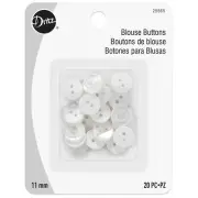 Dritz Blouse Buttons 20/Pkg-White - 6 Pack