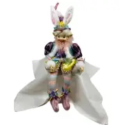 Cynthia Rowley Easter Elf Fairy Doll with Bunny Rabbit Ears 16in Shelf Sitter