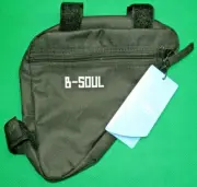BICYCLE FRAME BAG, Polyester, Fit In Bicycle Frame With Hook + Loop Strap, Black