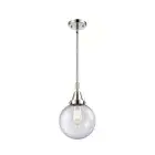 Innovations Beacon 1 Light 8" Mini Pendant, PN/Seeded - 447-1S-PN-G204-8