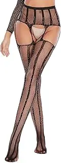 [GRRKDFQ] Women's Erotic Costumes Crotchless Garter Belt Pantyhose