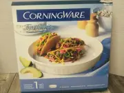VTG Y2K CorningWare French White 10" Shallow Round Baking Dish, New & sealed USA
