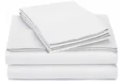 Alliance Easywash White King Single Bed Sheet Set