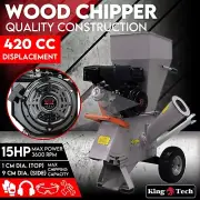 15HP Engine Wood Chipper Garden Mulcher Shredder Mulch Chip Tree Branch S+