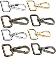 HORIALENCE 20 pcs Swivel Snap Hooks Lobster Claw Clasps for Keychains Durable Metal D Ring Clips Silver Light Gold Black and Antique Bronze for Sewing Crafting and DIY Projects