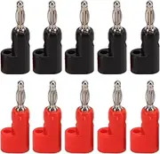 Banana Plugs, 5 Set 4mm / 0.16in Stackable Banana Plug Banana Speaker Plug Connectors 4mm Black Red