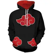 Naruto Anime Akatsuki Printed Hoodie Men Women Adults Pullover Hooded Sweatshirt Tops Gift XL