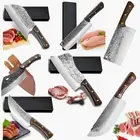 Forged Serbian Chef Knife Butcher Knife Meat Bone Vegetable Fruit Cleaver Knife