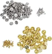 KONTONTY Buttons 100 Sets Pin Backs Lapel Holder Brooch Clasp Lapel Pins DIY Jewelry Accessories Tie Blank Name Tags
