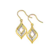 9ct Gold Diamond Triple Kite Hook Earrings