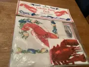 Lobster Crab Seafood Party Pack with 4 Bibs 4 Napkins 4 Placemats, 4Towelettes
