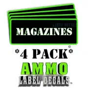 MAGAZINES Ammo Can Labels Ammunition Case Decals 3"x1" rounded corners GRbkRD