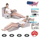 Washable Triangle Wedge Pillow Set for Back and Leg Support - Soft Foam Comfort