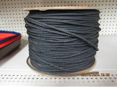 Gaff Hook Line,Diamond Braid 3/16" X 50' Black Led line For Cast Nets 160 lb