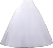 [SISROL] Petticoats for Women Hoopless Petticoat Crinoline Skirt 4 Layers Floor Length Ball Gown Slips for Wedding Dress