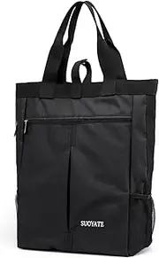 Men's Tote Bag Laptop A4 Shoulder Bag Waterproof Lightweight Top Handle Bag for Business Travel Gym School Work, Black